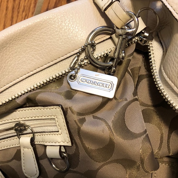COACH HANDBAGS LARGE PEBBLE LEATHER DUFFLE IVORY - Picture 4 of 6